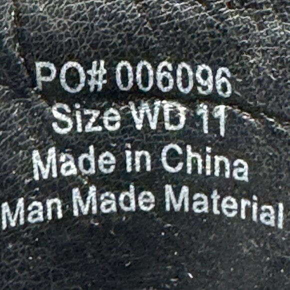 Vance Landon Black Vegan Leather Chelsea Boots Wooden Heel Rubber Sole 11 W - Picture 7 of 10